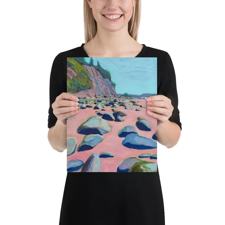 ILUSTRACIÓN - El Baker, Montecito California Beach Rocks Art Print