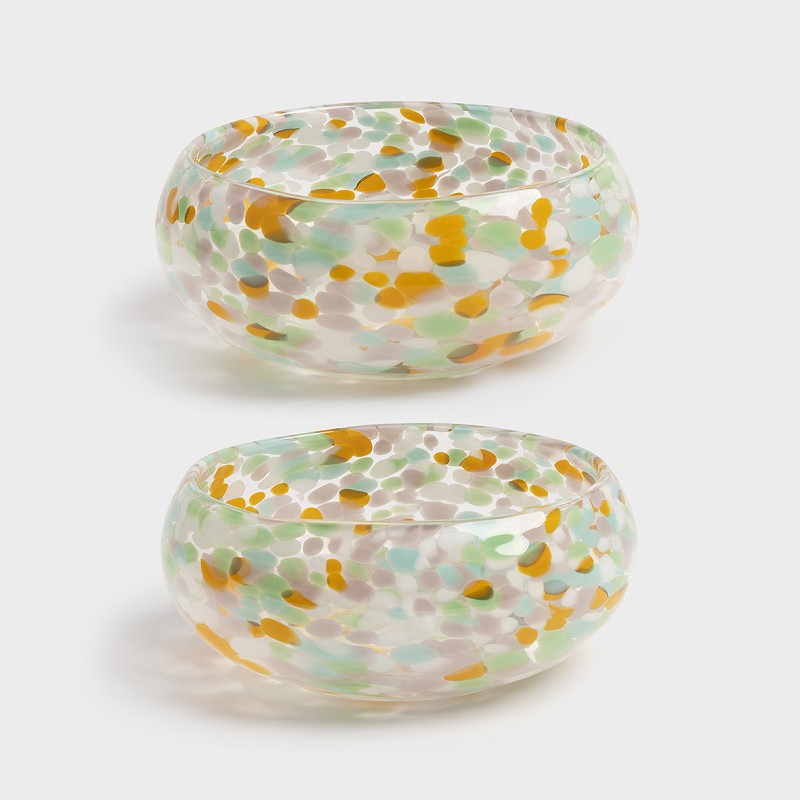 SET 2 BOWL - & Klevering, Stipple Naranja
