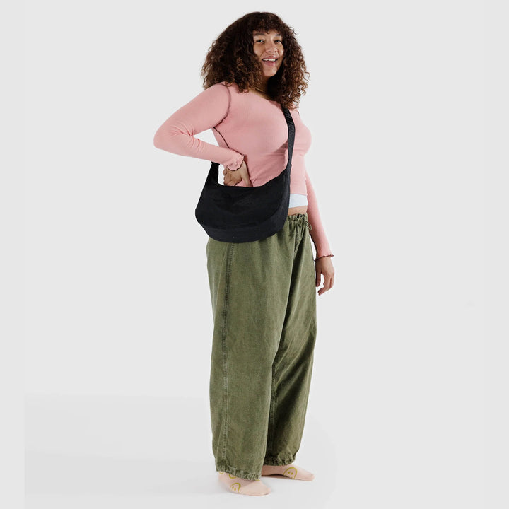 BOLSO - Baggu, Medium Nylon Crescent Bag Black