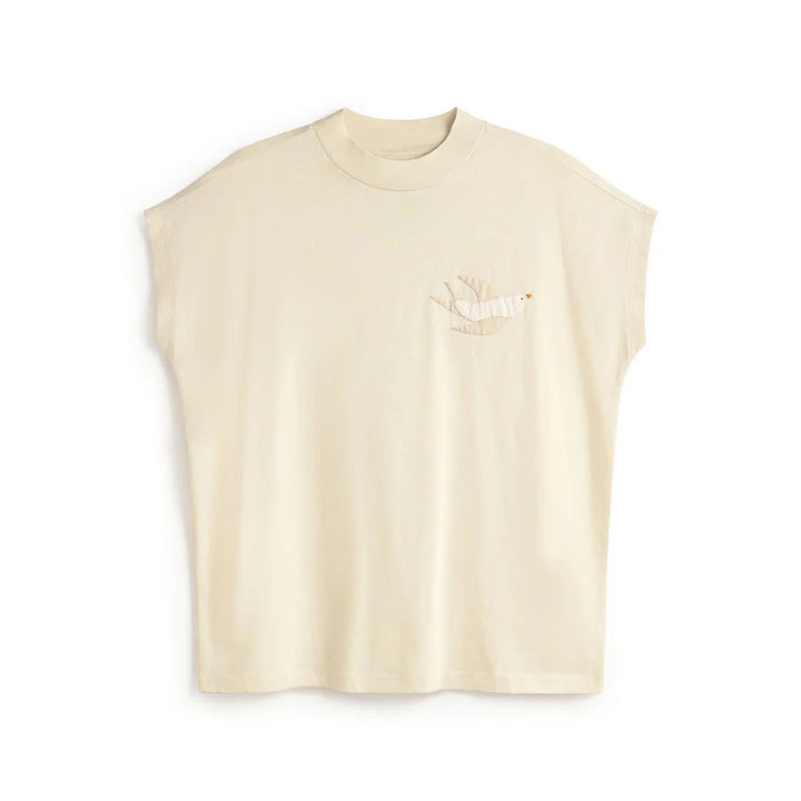 CAMISETA - Thinking Mu, Bordada a mano bird Volta