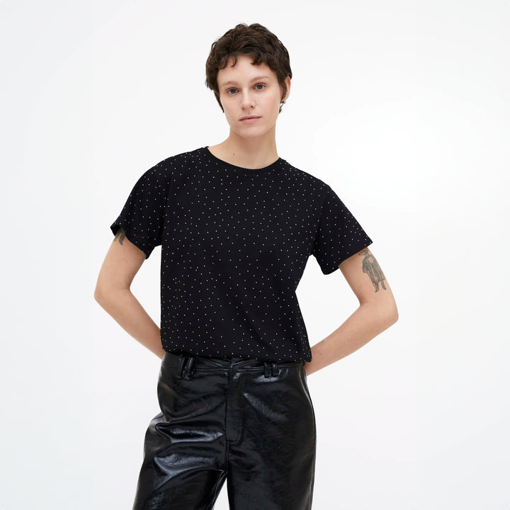 CAMISETA - Wild Pony,  Negra con apliques blancos