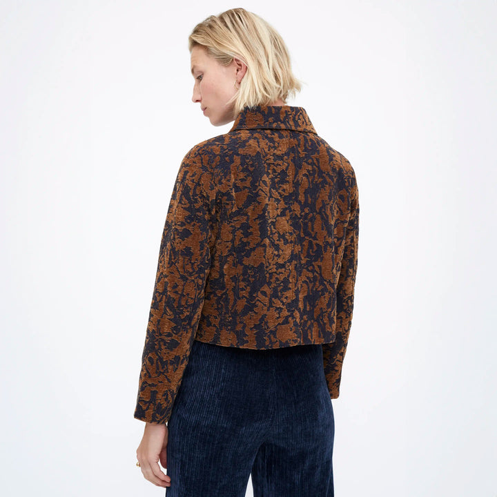 CHAQUETA - Wild Pony, Jacquard Navy blue y marrón.