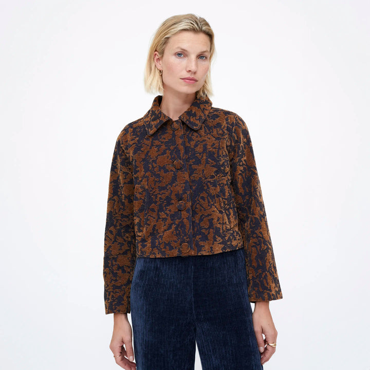 CHAQUETA - Wild Pony, Jacquard Navy blue y marrón.