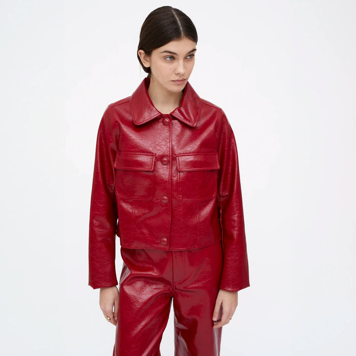 CHAQUETA - Wild Pony,  Cuero sintético rojo.