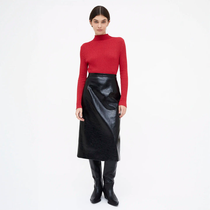 FALDA - Wild Pony,  Midi de cuero sintético negro