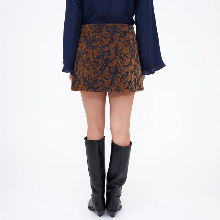 FALDA - Wild Pony,  Corta Jacquard Navy blue y marrón