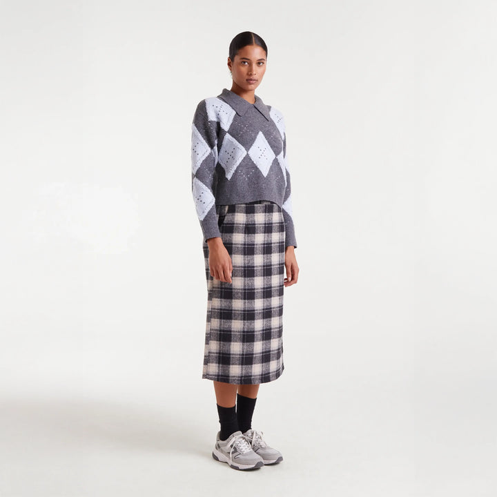 JERSEY - Compañía Fantástica, Jacquard rombo gris y azul