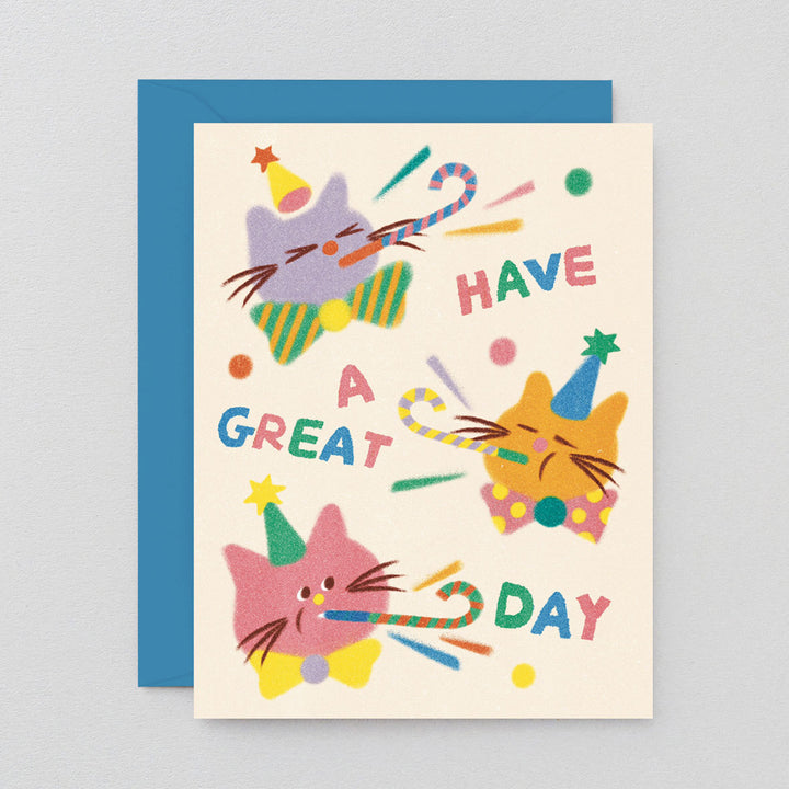 TARJETA FELICITACIÓN - Wrap Magazine, Cat Celebration