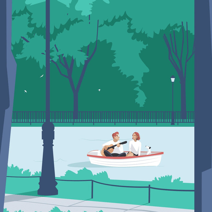 ILUSTRACIÓN - El Chico Llama, Lago de la Casa de Campo - Madrid