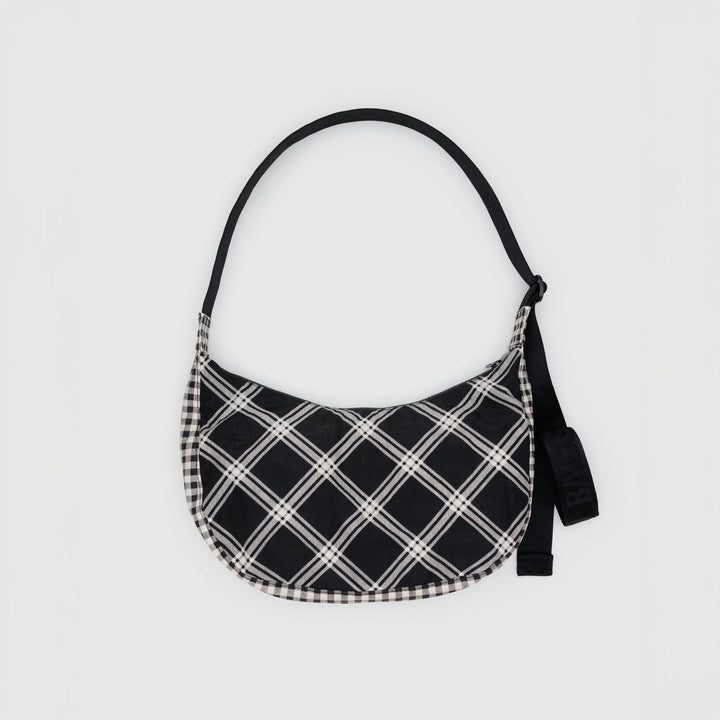 BOLSO - Baggu, Medium Nylon Crescent Bag Mixed Plaid