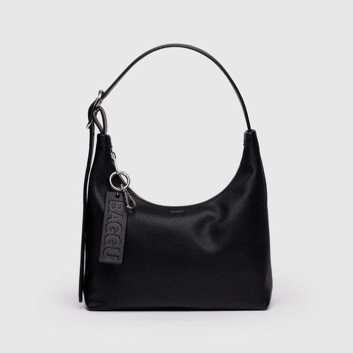 BOLSO - Baggu, Mini Recycled Leather Shoulder Bag Black