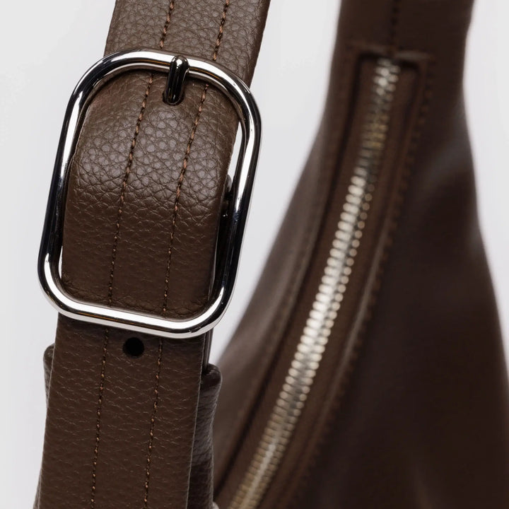 BOLSO - Baggu, Mini Recycled Leather Shoulder Bag Brown