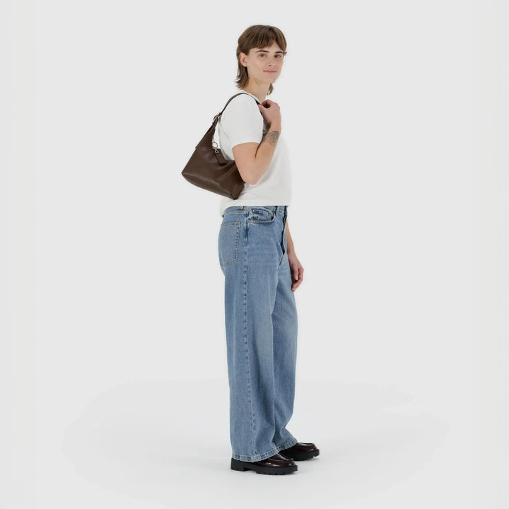 BOLSO - Baggu, Mini Recycled Leather Shoulder Bag Brown