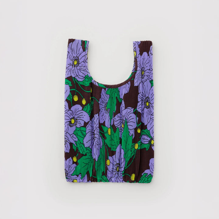 TOTE BAG - Baggu, Pleated Maroon Poppy