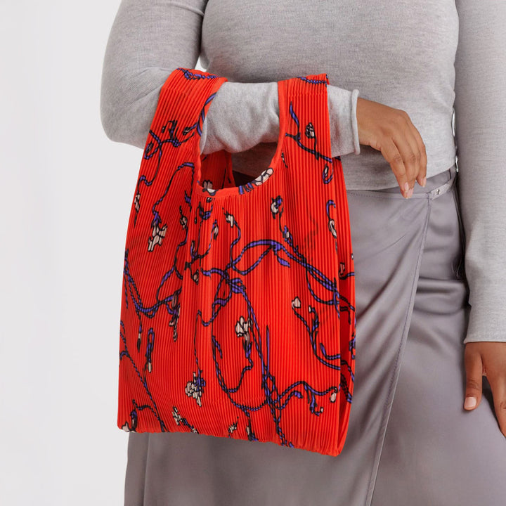 TOTE BAG - Baggu, Pleated Red Snapdragon