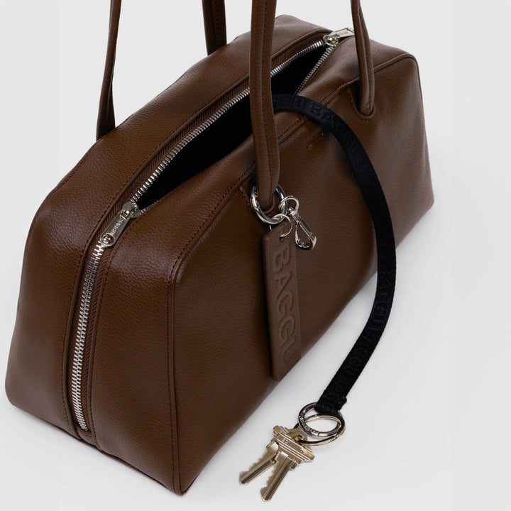 BOLSO - Baggu, Recycled Leather Bowler Bag Brown