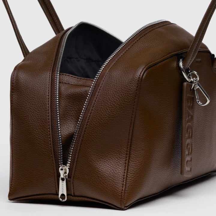 BOLSO - Baggu, Recycled Leather Bowler Bag Brown