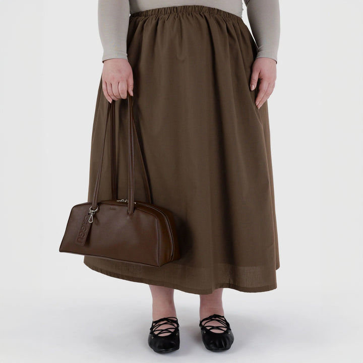 BOLSO - Baggu, Recycled Leather Bowler Bag Brown