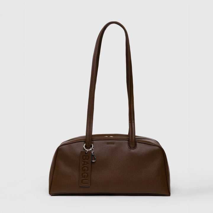 BOLSO - Baggu, Recycled Leather Bowler Bag Brown