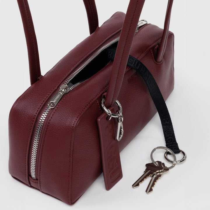 BOLSO - Baggu, Recycled Leather Bowler Bag Mahogany