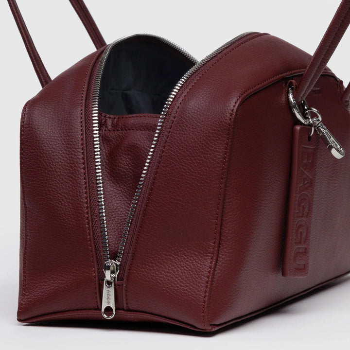 BOLSO - Baggu, Recycled Leather Bowler Bag Mahogany