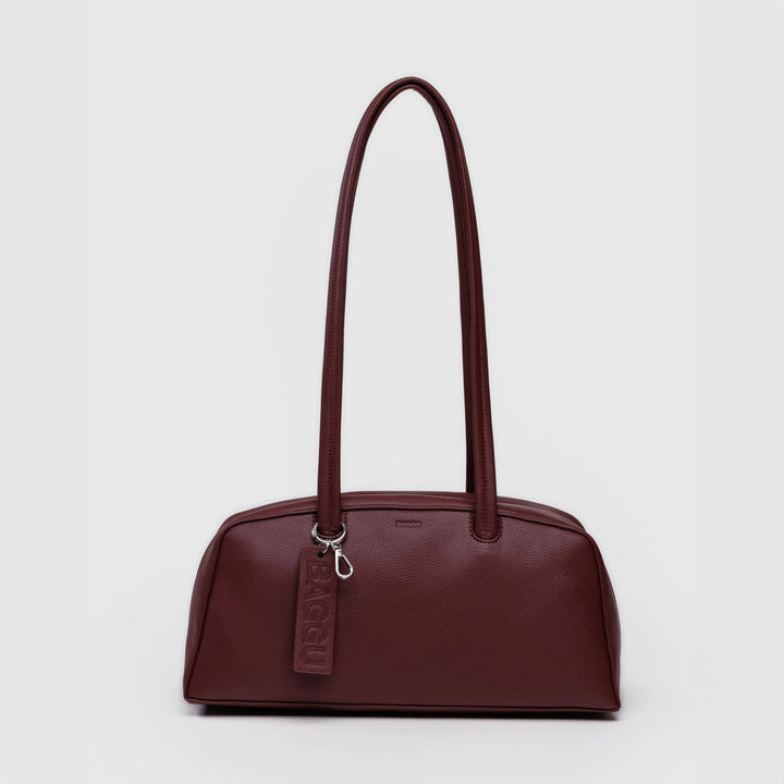 BOLSO - Baggu, Recycled Leather Bowler Bag Mahogany