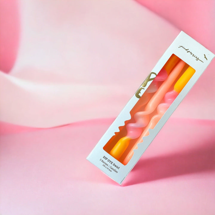 SET 3 VELAS - Pink Stories, Valentine Promise Dip Dye Swirl