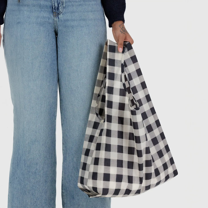 TOTE BAG - Baggu, Black & White Big Check