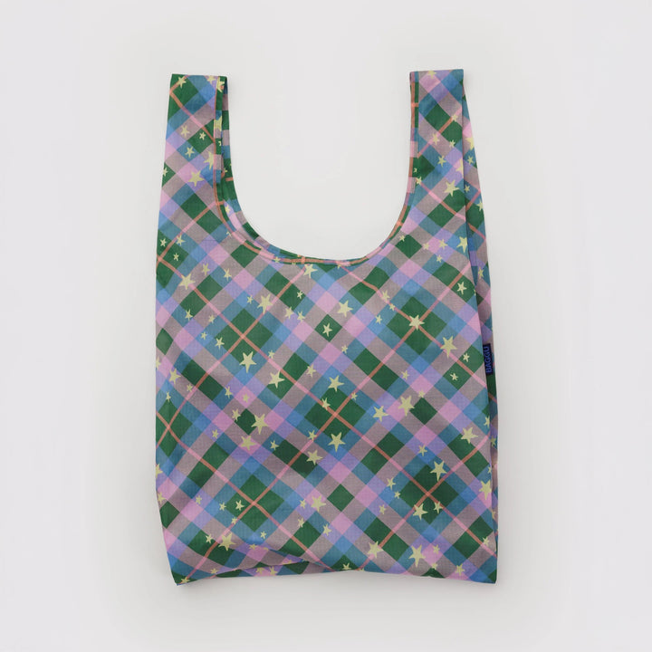 TOTE BAG - Baggu, Green Star Plaid