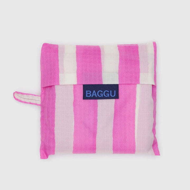 TOTE BAG - Baggu, Pink Painted Stripe