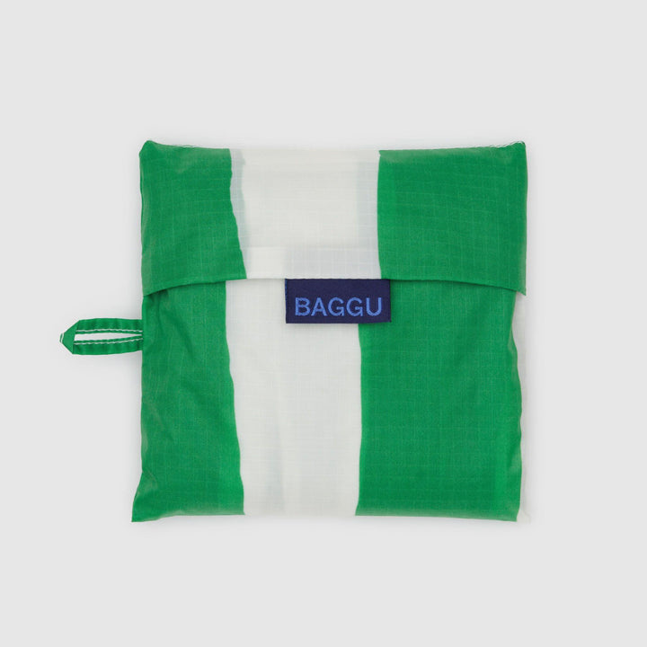 TOTE BAG - Baggu, Green Painted Stripe