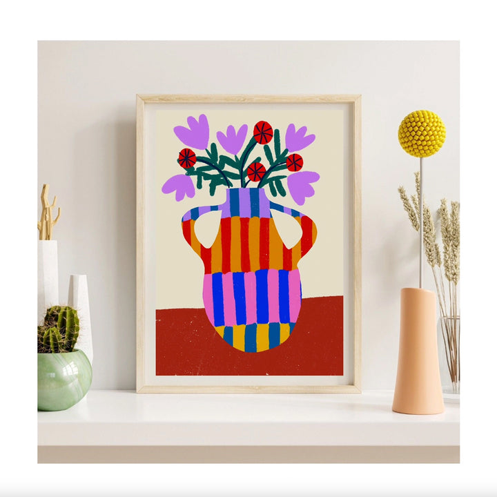 ILUSTRACIÓN - Teresa Rego, Striped Vase with Handles