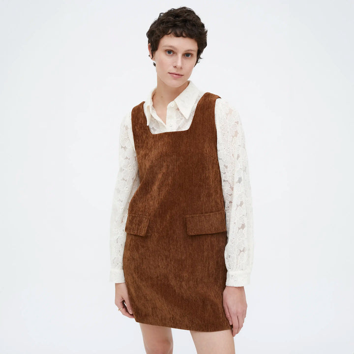 VESTIDO - Wild Pony,  Corto efecto aterciopelado marrón