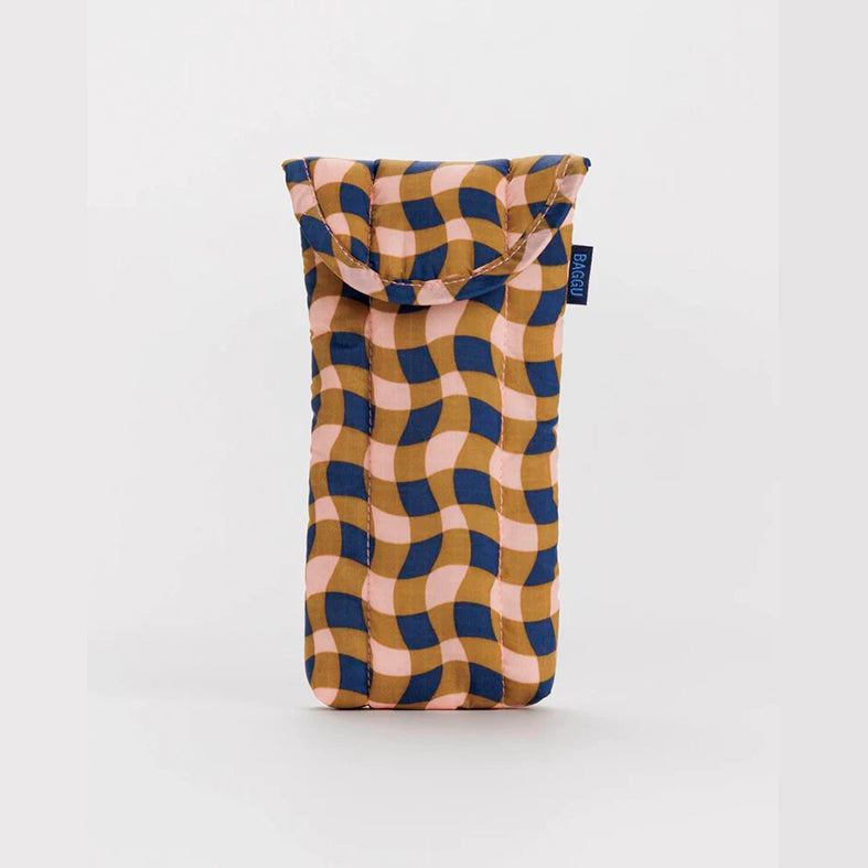 FUNDA DE GAFAS - Baggu, Wavy Gingham Peach