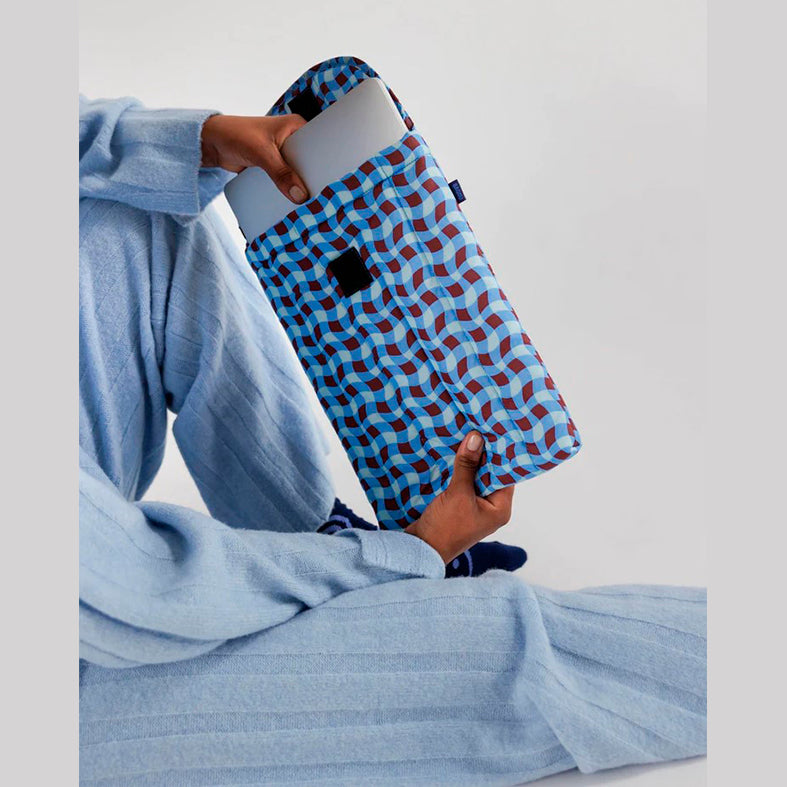 FUNDA DE PORTÁTIL 13''/14" - Baggu, Wavy Gingham Blue