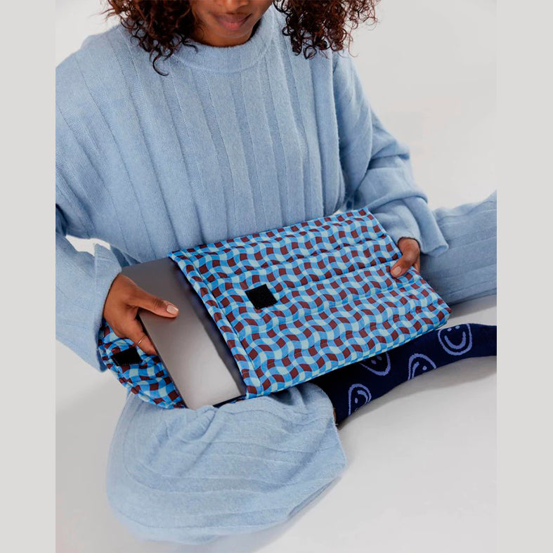 FUNDA DE PORTÁTIL 16" - Baggu, Wavy Gingham Blue