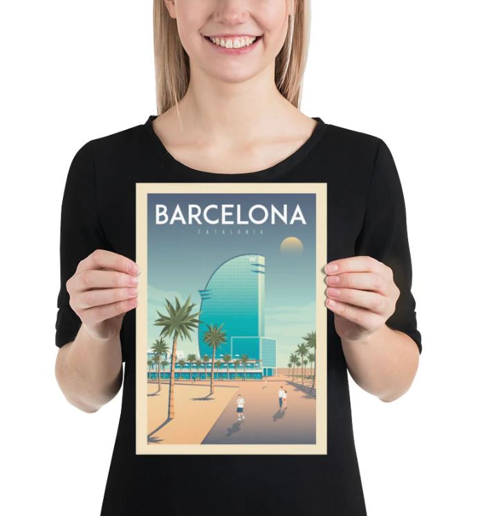 ILUSTRACIÓN - Olahoop, Barcelona y Barceloneta A4