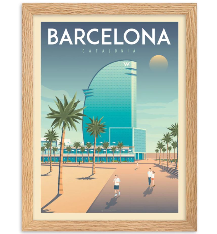 ILUSTRACIÓN - Olahoop, Barcelona y Barceloneta A4