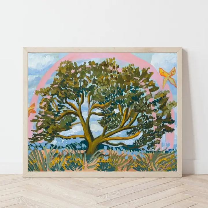 ILUSTRACIÓN - El Baker, Texas Hill Country Live Oak Tree Rainbow Print