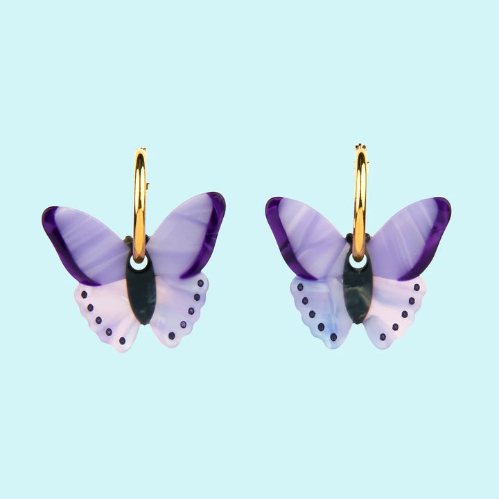 PENDIENTES - Coucou Suzette, Mariposa Morada