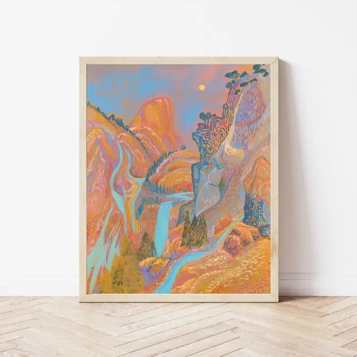 ILUSTRACIÓN - El Baker, Colorful Yosemite National Park Print