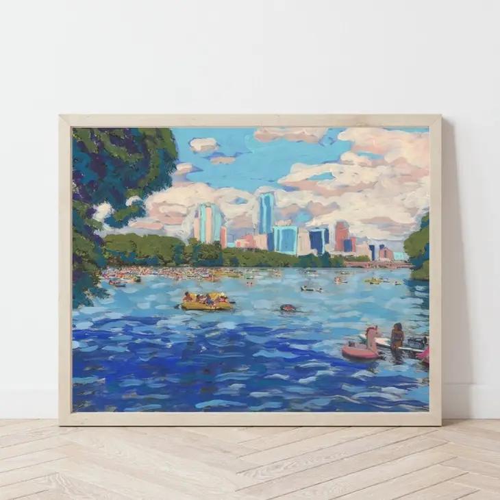 ILUSTRACIÓN - El Baker, Lady Bird Lake Austin Print