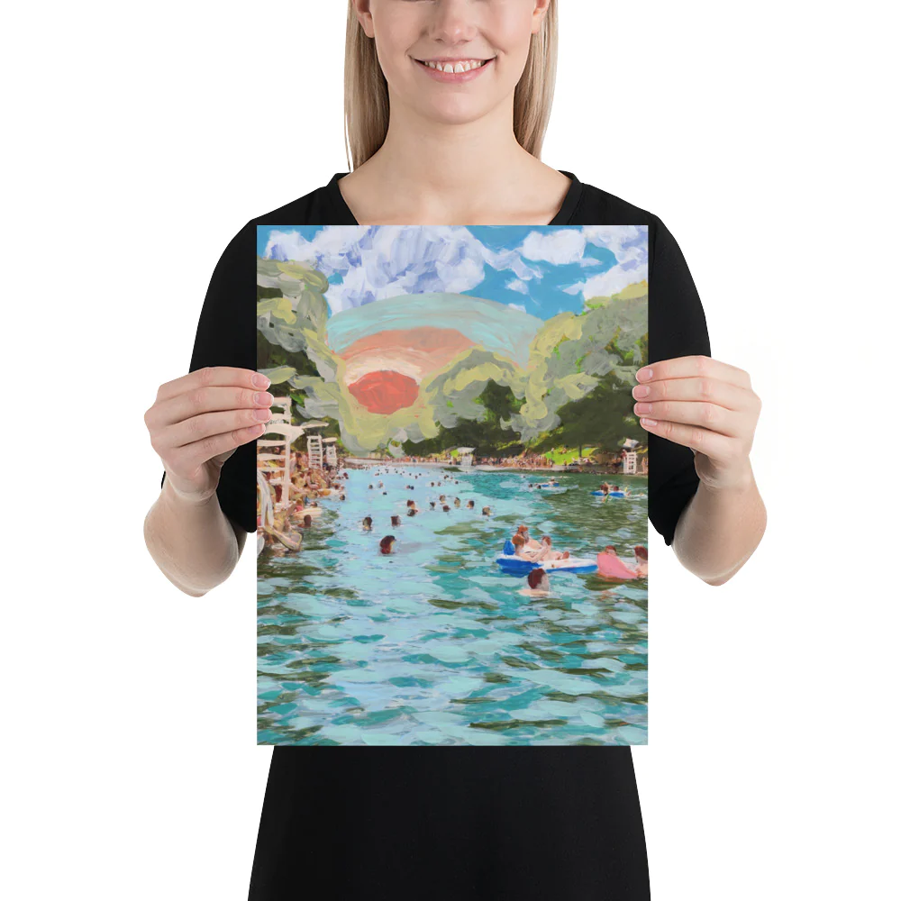 ILUSTRACIÓN - El Baker, Austin Texas Barton Springs Print