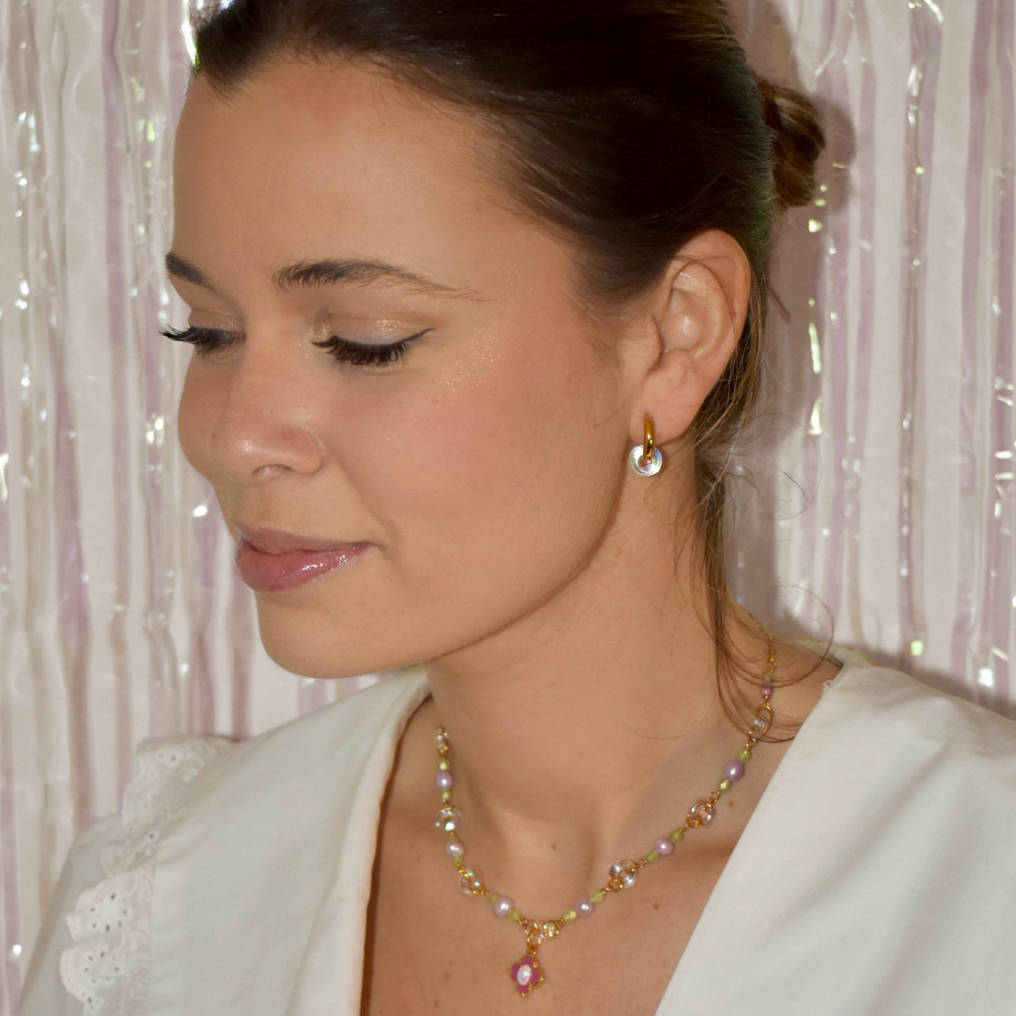 PENDIENTES - Glimmering, Ice Hoop