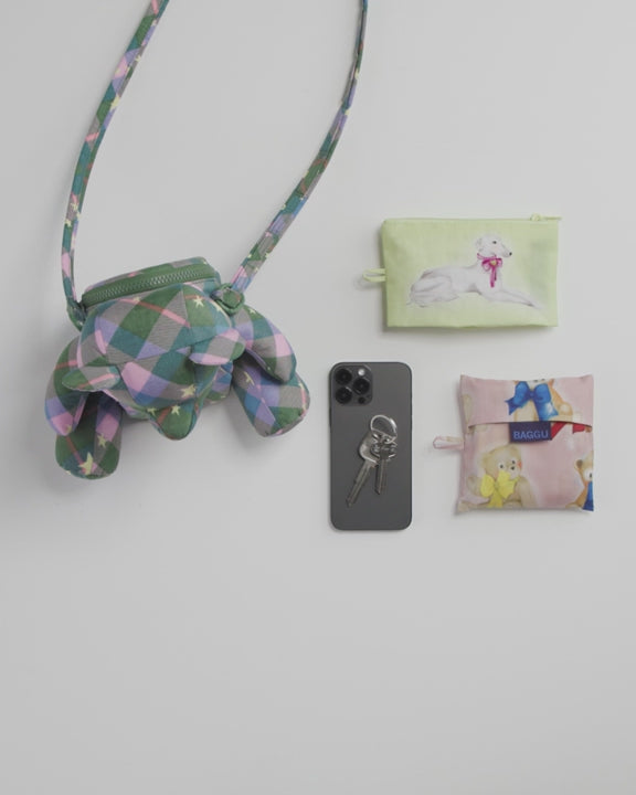 BOLSO - Baggu, Bear Bag Green Star Plaid