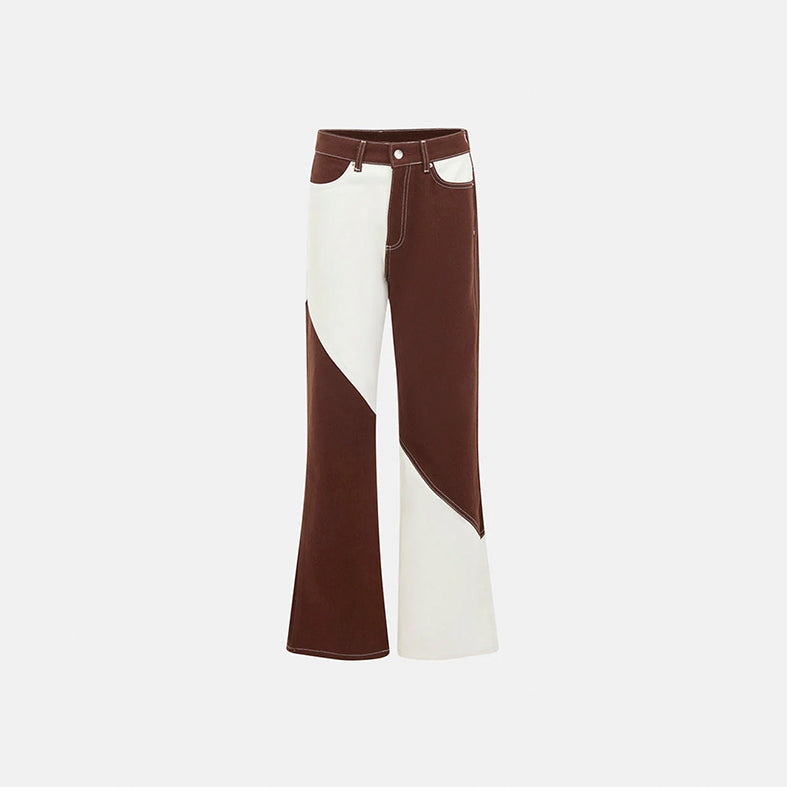 PANTALÓN VAQUERO - PSC, Patchwork marrón