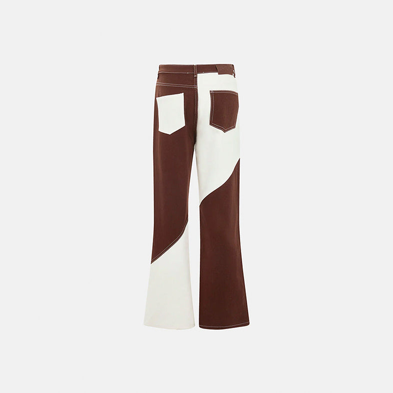 PANTALÓN VAQUERO - PSC, Patchwork marrón