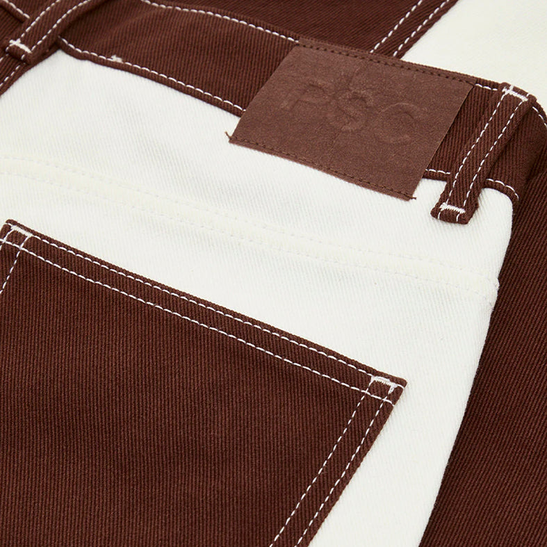 PANTALÓN VAQUERO - PSC, Patchwork marrón