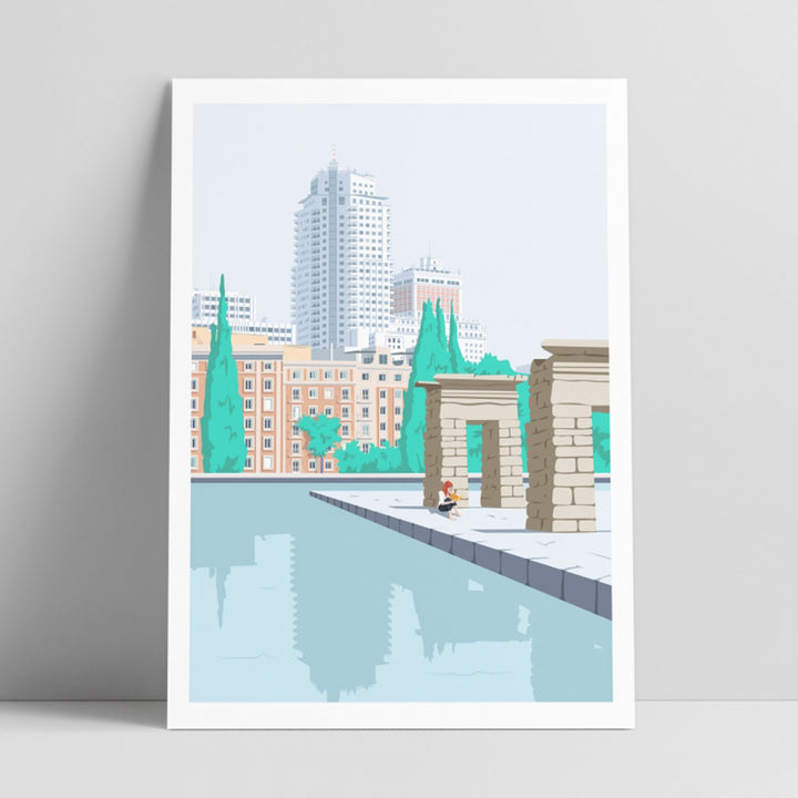 ILUSTRACIÓN - El Chico Llama, Templo de Debod - Madrid