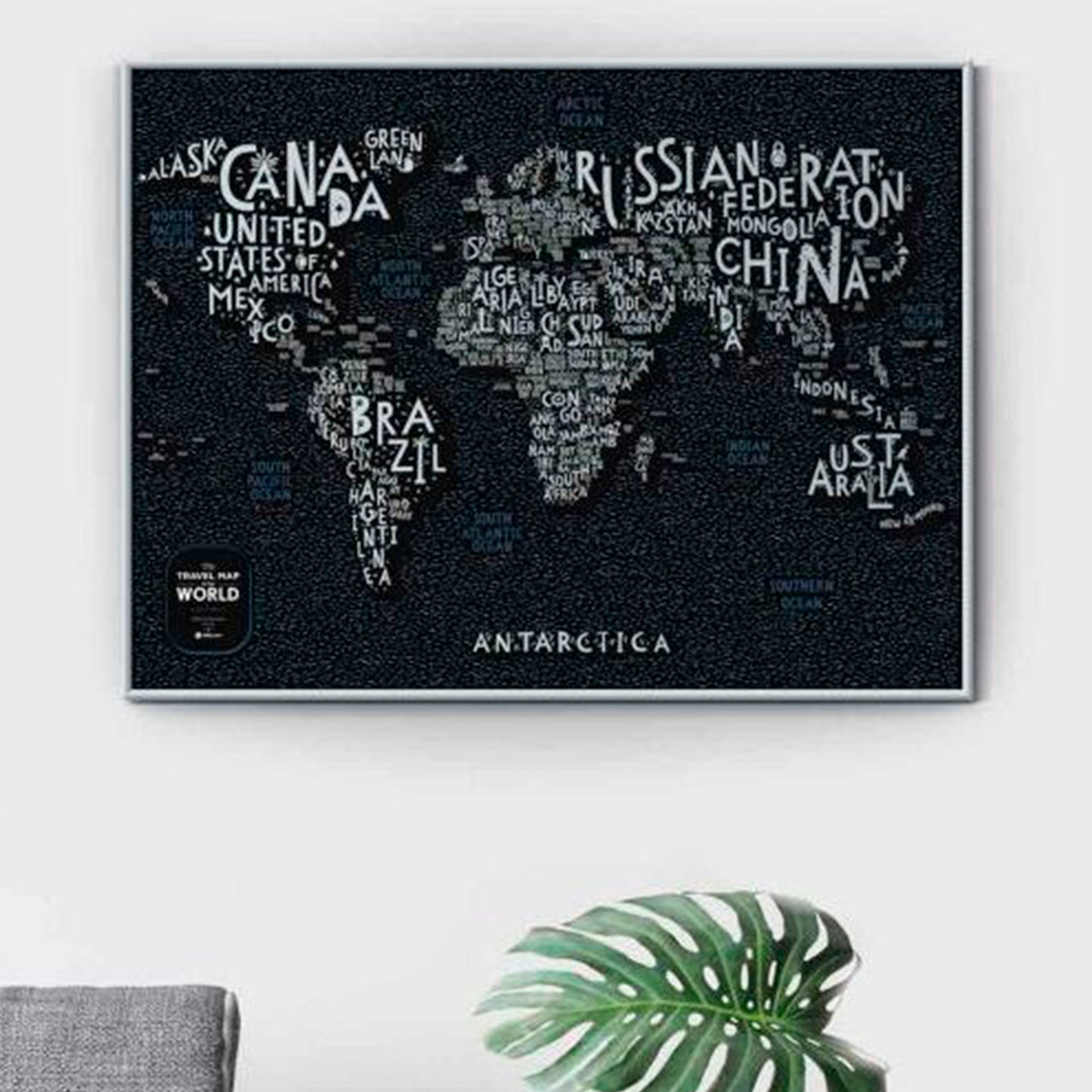 MAPA DEL MUNDO PARA RASCAR - 1DEA, Negro